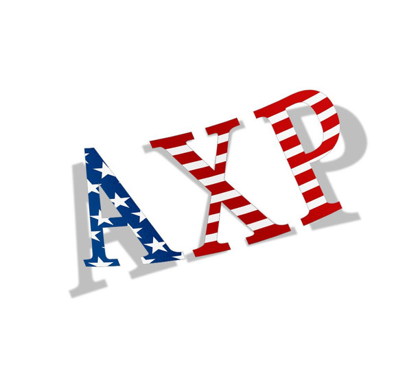 Alpha Chi Rho American Flag Greek Letter Sticker - 2.5" Tall