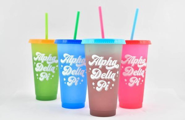 Sorority Shop Alpha Delta Pi Color Changing Cups (Set of 4) 