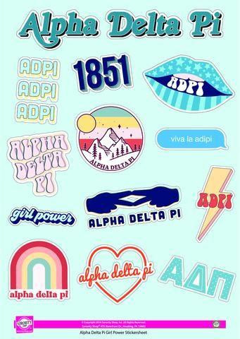 Sorority Shop Alpha Delta Pi Girl Power Stickers 
