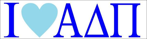  Alpha Delta Pi I Love Bumper Sticker 