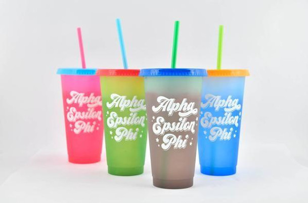 Sorority Shop Alpha Epsilon Phi Color Changing Cups (Set of 4) 