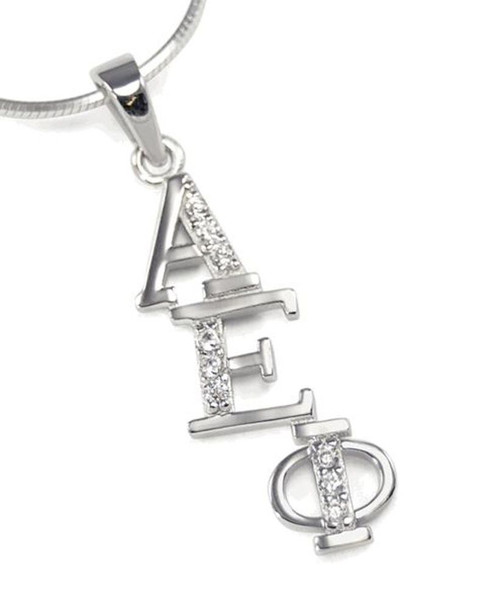 Alpha Epsilon Phi Diagonal Lavaliere set with Lab-Created Diamonds