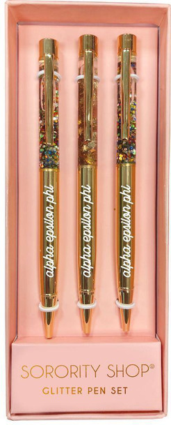 Sorority Shop Alpha Epsilon Phi Glitter Pens (Set of 3) 