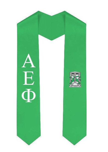  Alpha Epsilon Phi Greek Lettered Graduation Sash Stole With Crest 