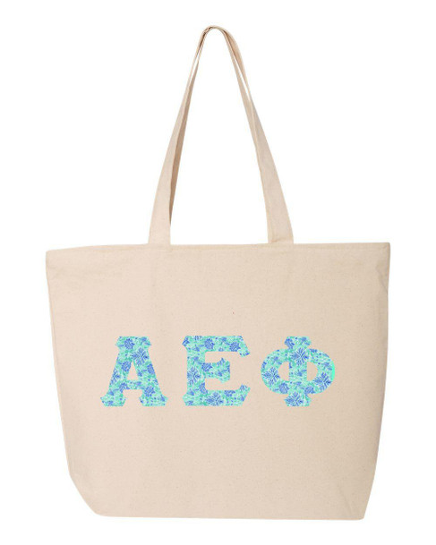  Alpha Epsilon Phi Greek Letter Zipper Tote 