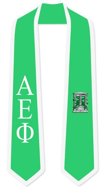 DISCOUNT-Alpha Epsilon Phi Greek 2 Tone Lettered Graduation Sash Stole