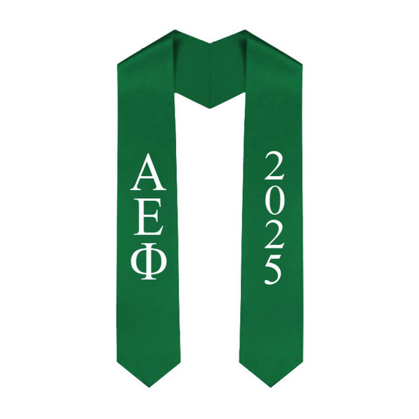  Alpha Epsilon Phi Greek Lettered Graduation Sash Stole With Year - Best Value 