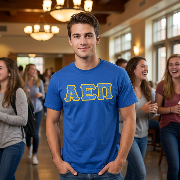 Alpha Epsilon Pi Fraternity Crest - Shield Twill Letter Tee