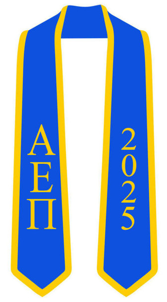  Alpha Epsilon Pi Graduation Sash Stole w/ Year 