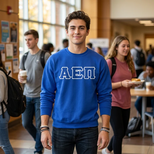 DISCOUNT Alpha Epsilon Pi Lettered Crewneck - Best Value
