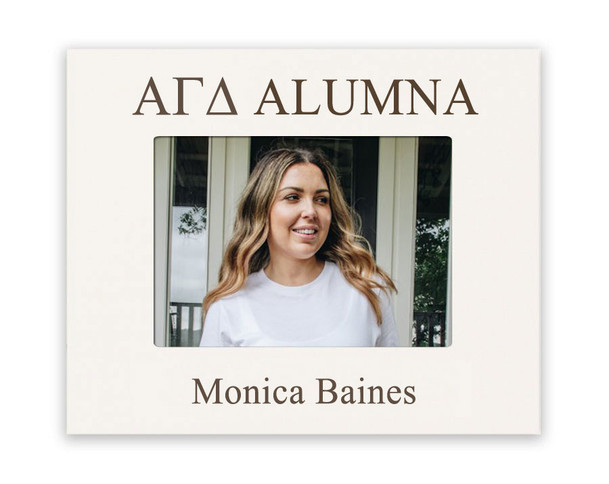 Alpha Gamma Delta Alumna White MDF Wood Picture Frame