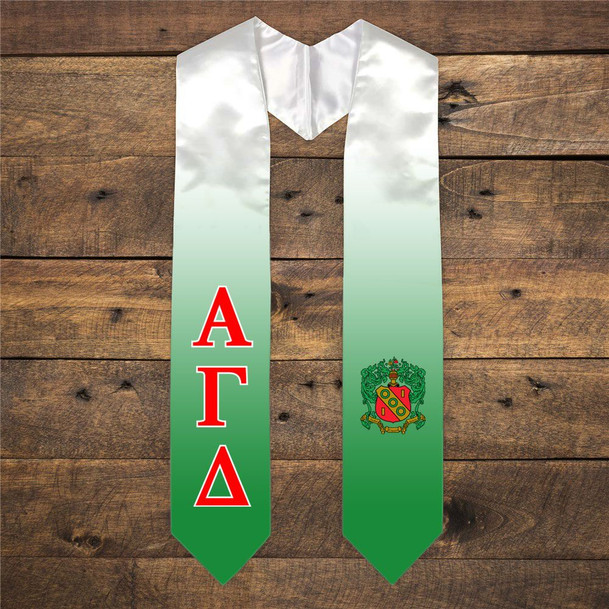 Alpha Gamma Delta Extra Fancy Simple Greek Graduation Stole W Crest