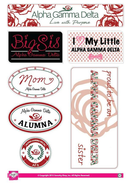 Alpha Gamma Delta Family Sticker Sheet