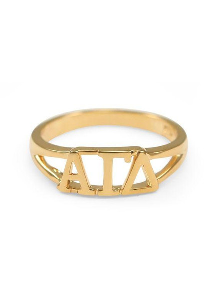 TCS Alpha Gamma Delta Gold Plated Letter Ring 