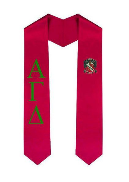  Alpha Gamma Delta Greek Lettered Graduation Sash Stole With Crest 