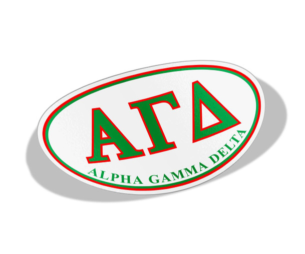 Alpha Gamma Delta Greek Letter Oval Decal