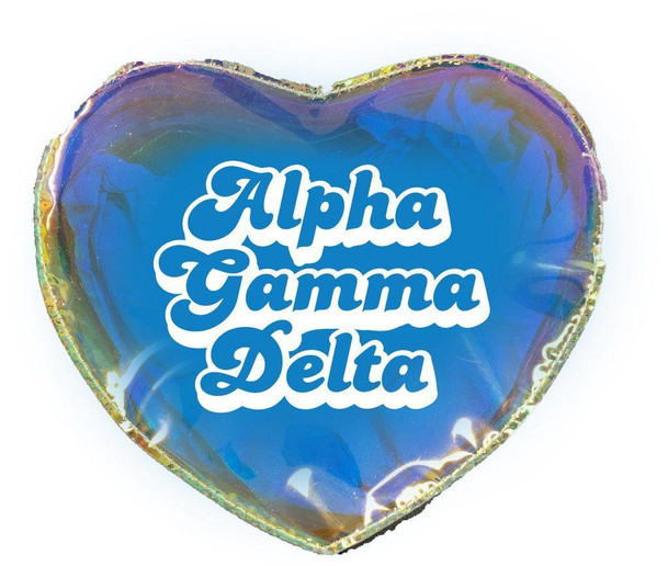 Sorority Shop Alpha Gamma Delta Heart Shaped Makeup Bag 