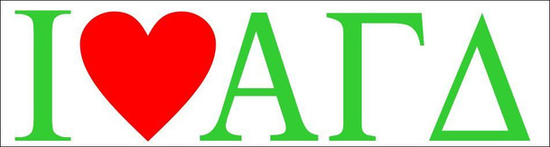  Alpha Gamma Delta I Love Bumper Sticker 