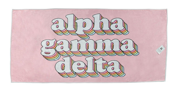 Alpha Gamma Delta Plush Retro Beach Towel