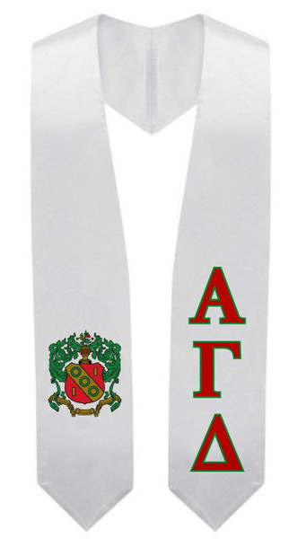  Alpha Gamma Delta Super Crest - Shield Graduation Stole 