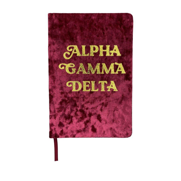 Sorority Shop Alpha Gamma Delta Velvet Notebook 