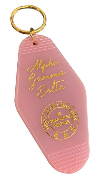 Sorority Shop Alpha Gamma Delta Vintage Motel Keychain 