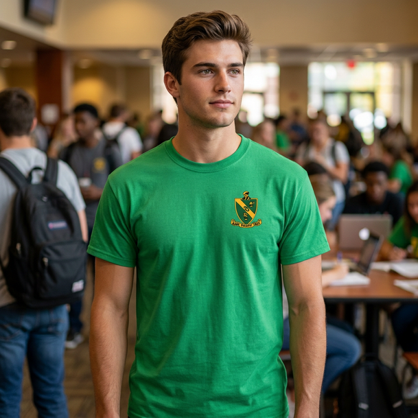 DISCOUNT-Alpha Gamma Rho Crest - Shield Patch T-Shirt
