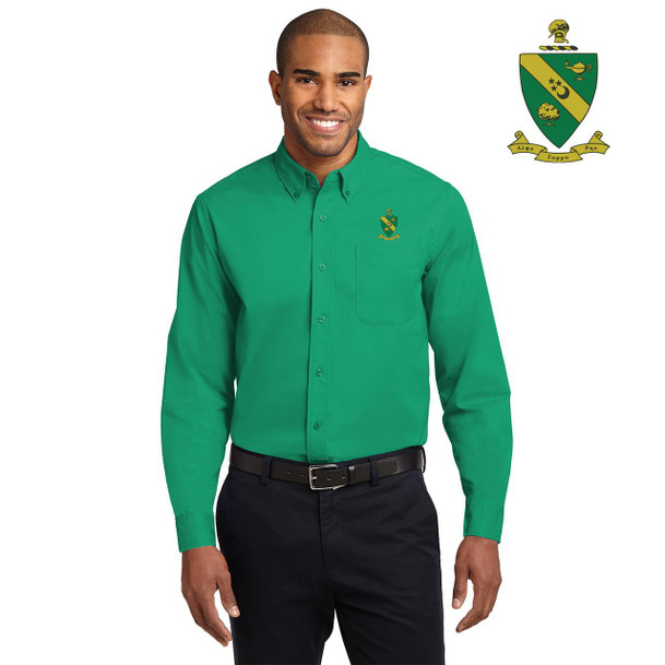  DISCOUNT-Alpha Gamma Rho Crest - Shield Long Sleeve Oxford 