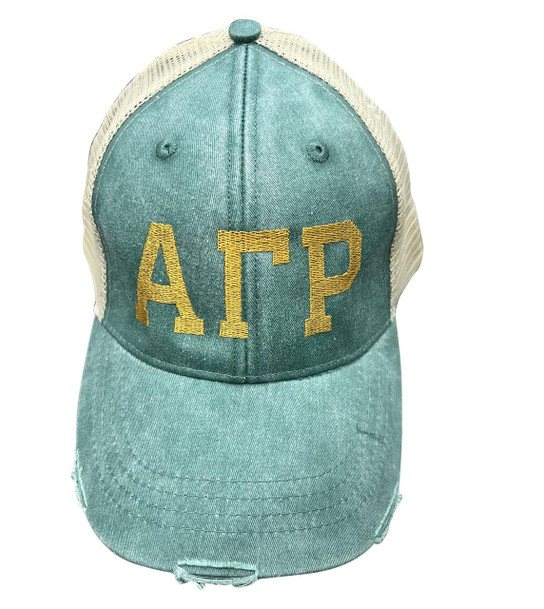  Alpha Gamma Rho Distressed Trucker Hat 
