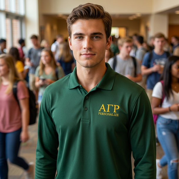 Alpha Gamma Rho-World Famous Long Sleeve Dry Fit Polo