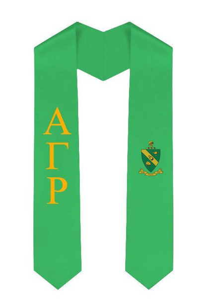  Alpha Gamma Rho Greek Lettered Graduation Sash Stole With Crest 