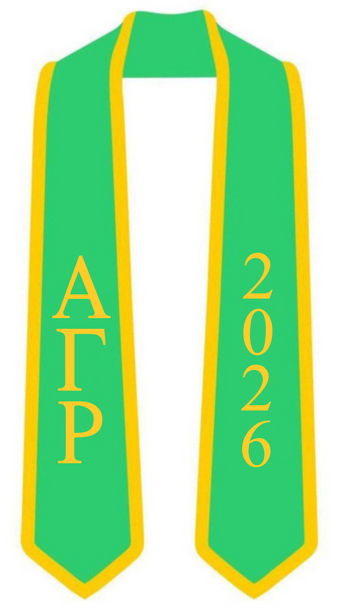 Alpha Gamma Rho Graduation Sash Stole w/ Year