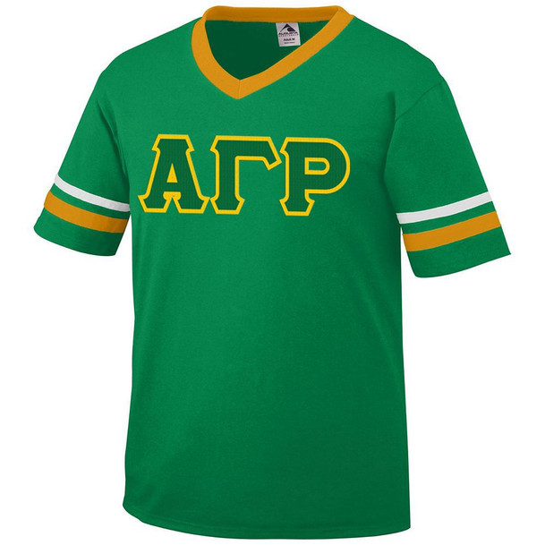 DISCOUNT-Alpha Gamma Rho Jersey With Greek Applique Letters