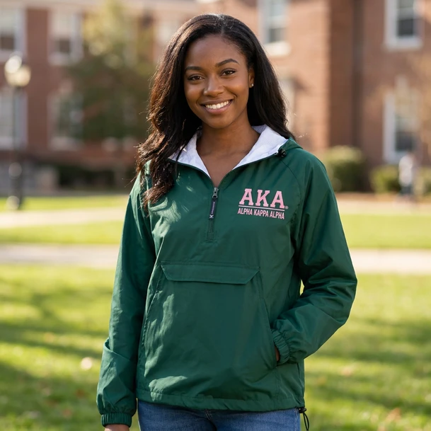 Alpha Kappa Alpha Greek Letter Windbreaker Pullovers