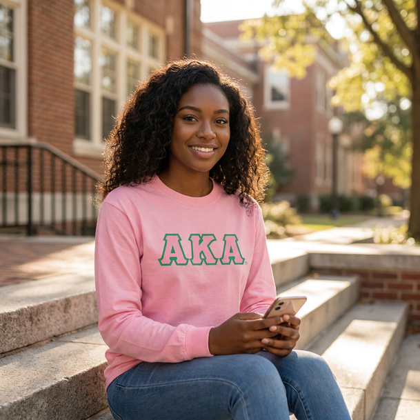 DISCOUNT Alpha Kappa Alpha Lettered Long Sleeve Tee