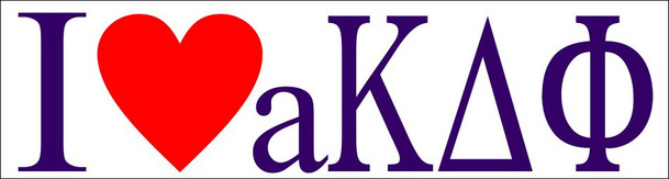 Alpha Kappa Delta Phi I Love Bumper Sticker