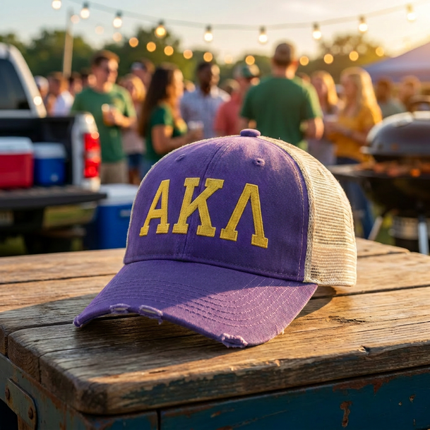 Alpha Kappa Lambda Distressed Trucker Hat