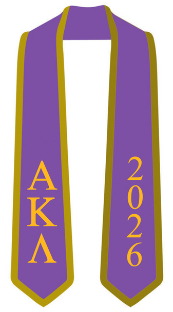 Alpha Kappa Lambda Graduation Sash Stole w/ Year