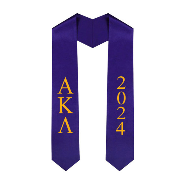 Alpha Kappa Lambda Greek Lettered Graduation Sash Stole With Year - Best Value