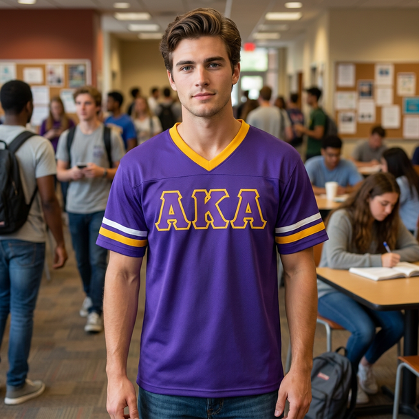 DISCOUNT-Alpha Kappa Lambda Jersey With Greek Applique Letters