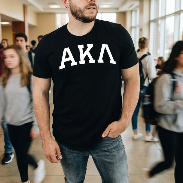 Alpha Kappa Lambda Arched Greek Letter T-Shirt