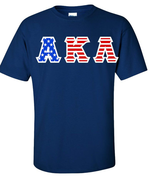 Alpha Kappa Lambda Greek Letter American Flag Tee