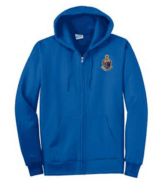 DISCOUNT-Alpha Kappa Psi Crest - Shield Patch Full Zippered Hoody