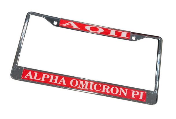 Alpha Omicron Pi Chrome License Plate Frames