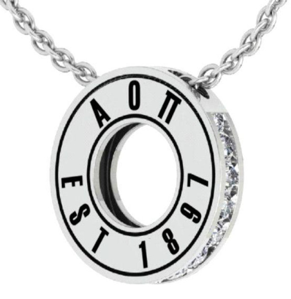  Alpha Omicron Pi Circle Established Charm Necklace - ON SALE! 
