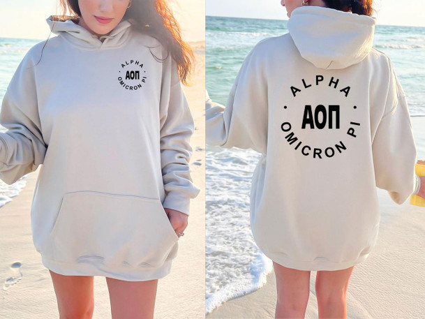  Alpha Omicron Pi Circle Hoodie 