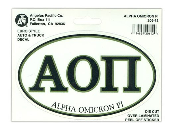 Alpha Omicron Pi Euro Style Sticker
