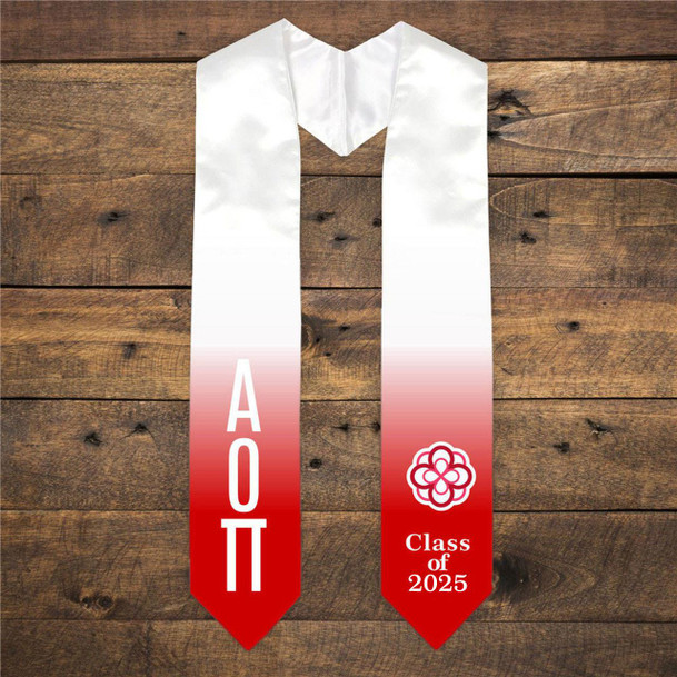 Alpha Omicron Pi Extra Fancy Greek Class Of  Graduation Stole 