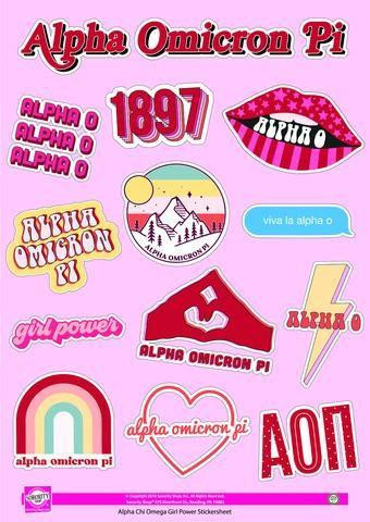 Sorority Shop Alpha Omicron Pi Girl Power Stickers 