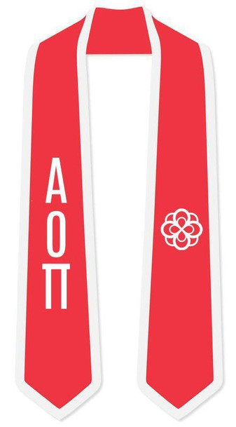  DISCOUNT-Alpha Omicron Pi Greek 2 Tone Lettered Graduation Sash Stole 